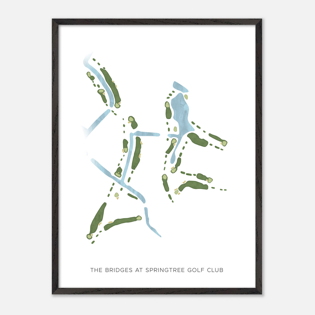 Print of The Bridges At Springtree Golf Club Modern Map