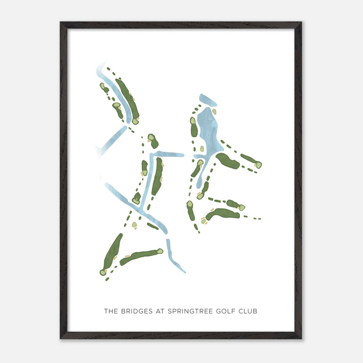 Print of The Bridges At Springtree Golf Club Modern Map