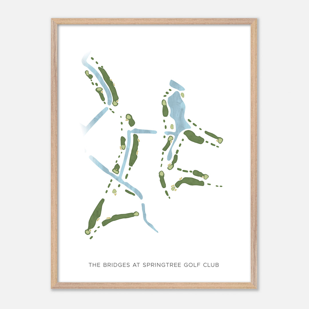 Print of The Bridges At Springtree Golf Club Modern Map