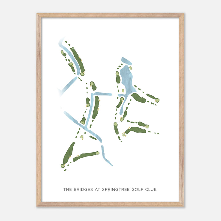 Print of The Bridges At Springtree Golf Club Modern Map