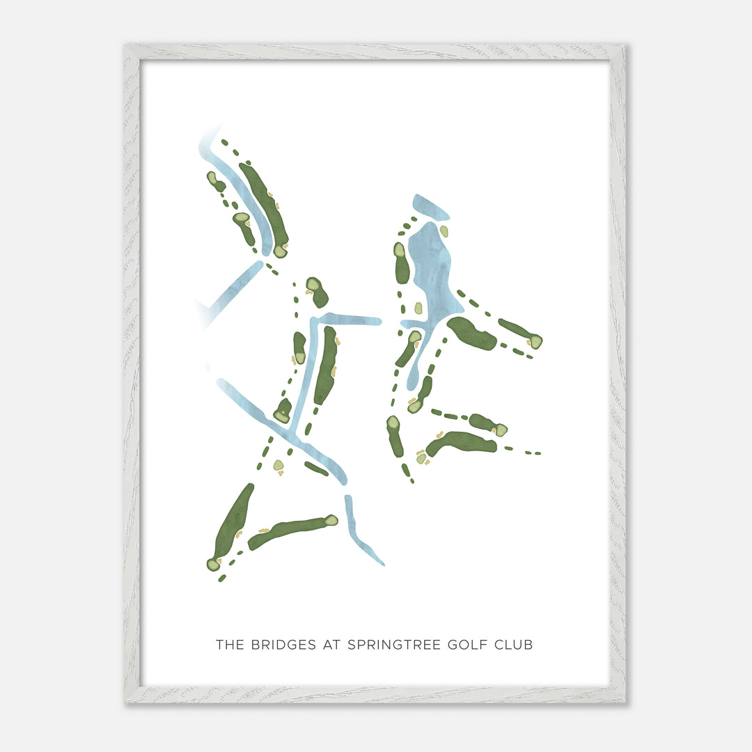 Print of The Bridges At Springtree Golf Club Modern Map
