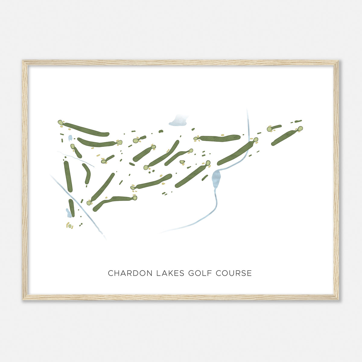 Print of Chardon Lakes Golf Course Modern Map
