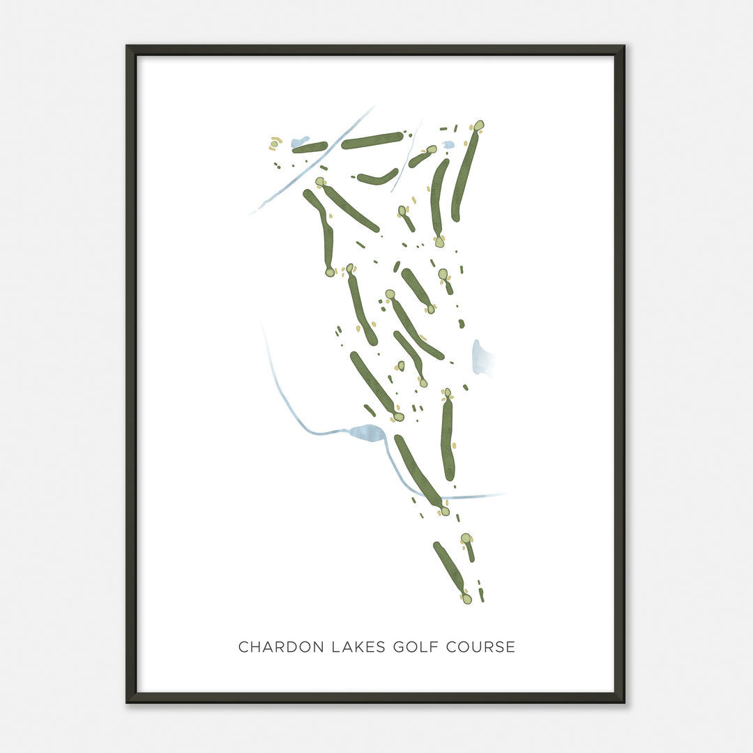 Print of Chardon Lakes Golf Course Modern Map