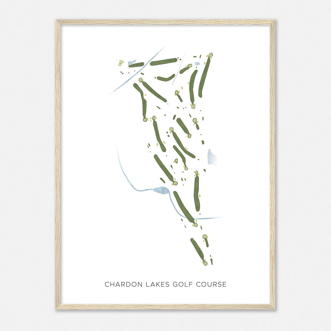 Print of Chardon Lakes Golf Course Modern Map