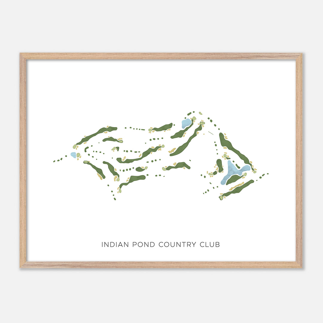 Print of Indian Pond Country Club Modern Map