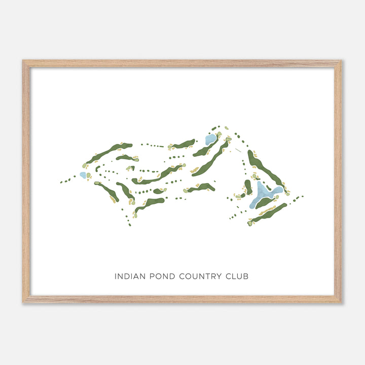 Print of Indian Pond Country Club Modern Map