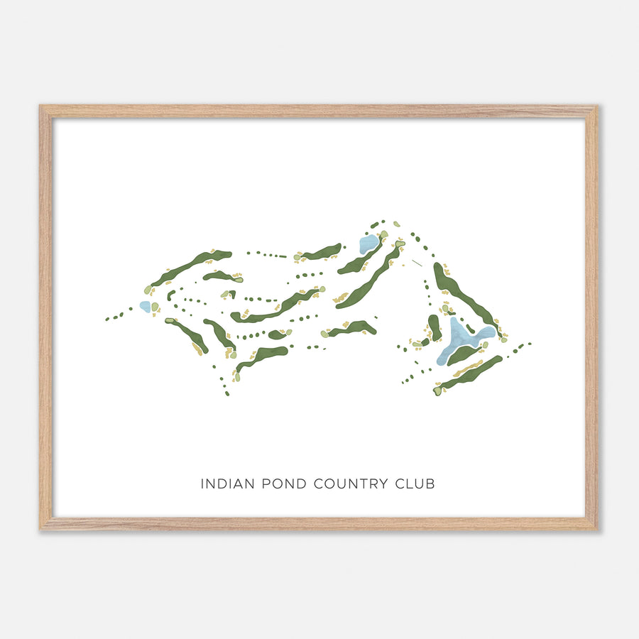 Print of Indian Pond Country Club Modern Map