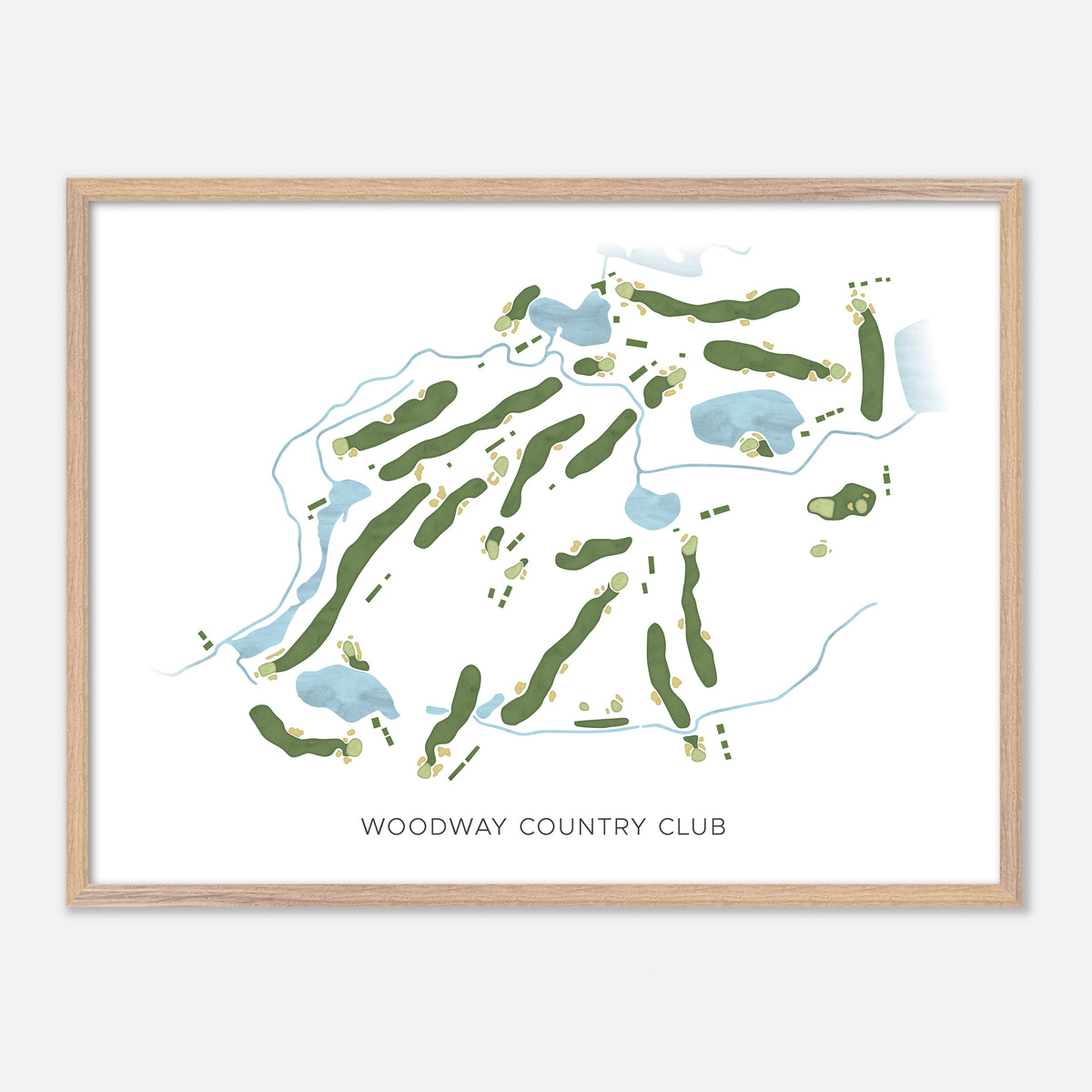Print of Woodway Country Club Modern Map