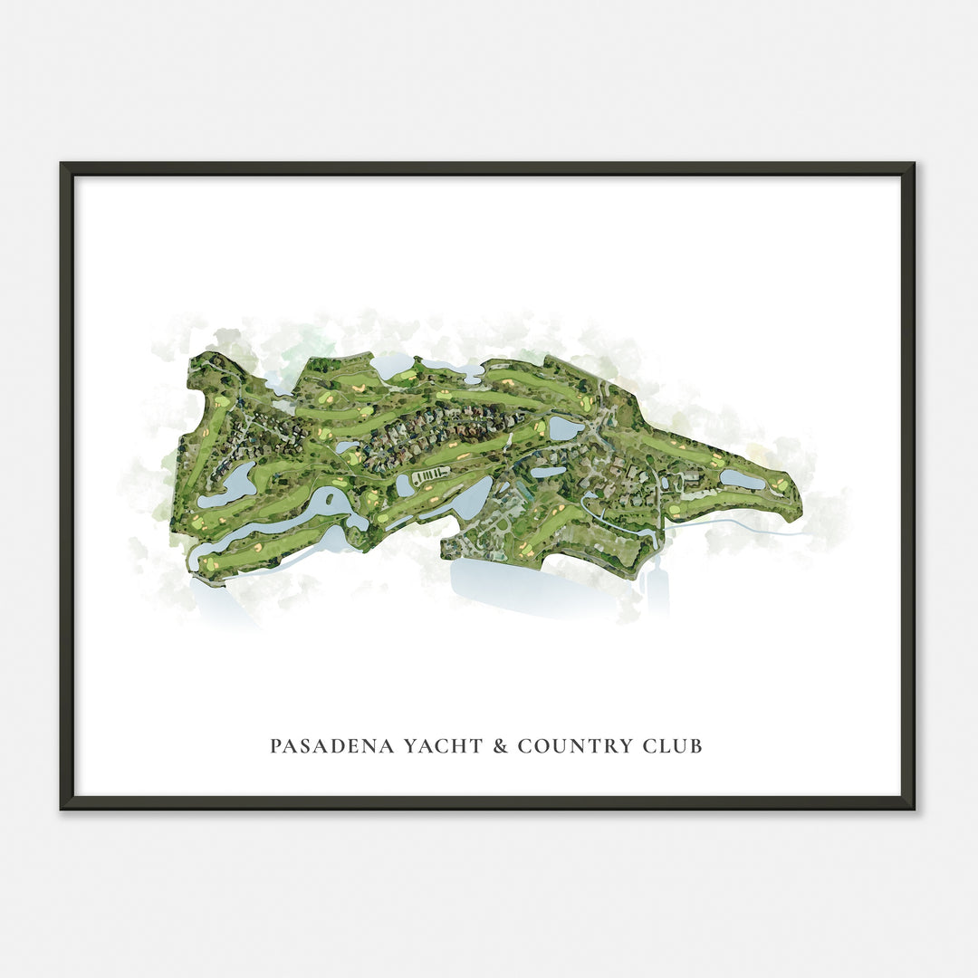 Print of Pasadena Yacht & Country Club Classic Map