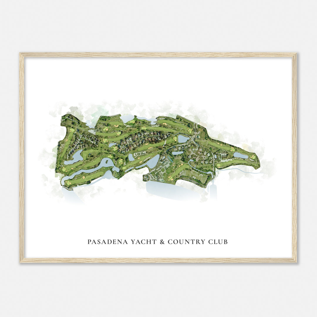 Print of Pasadena Yacht & Country Club Classic Map