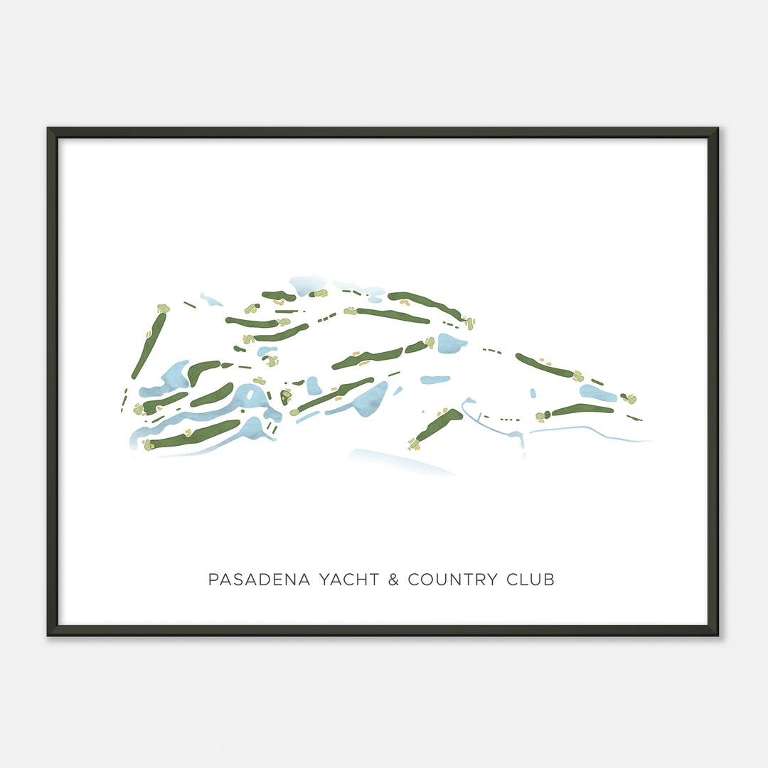 Print of Pasadena Yacht & Country Club Modern Map