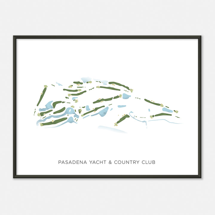 Print of Pasadena Yacht & Country Club Modern Map