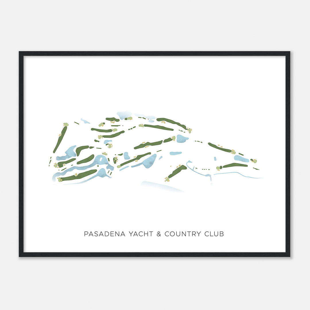 Print of Pasadena Yacht & Country Club Modern Map