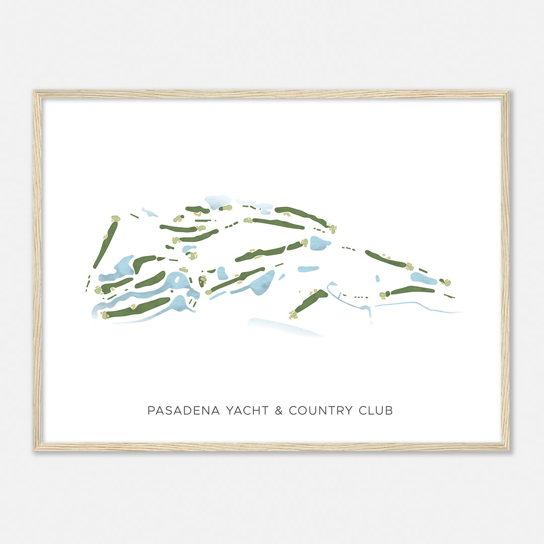 Print of Pasadena Yacht & Country Club Modern Map