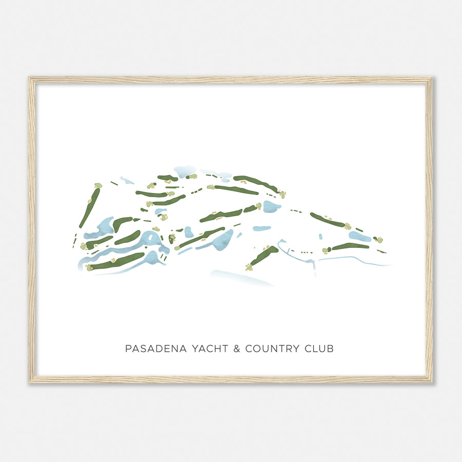 Print of Pasadena Yacht & Country Club Modern Map