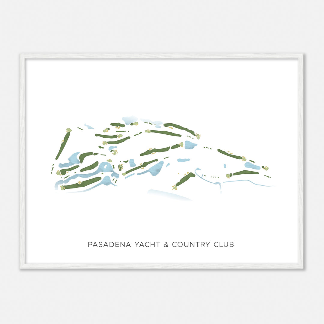 Print of Pasadena Yacht & Country Club Modern Map