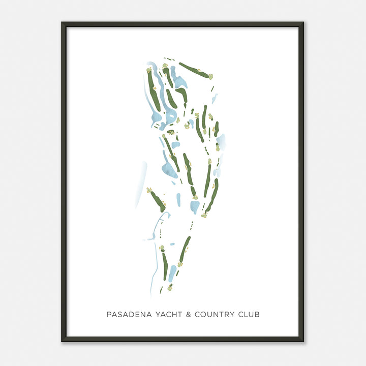 Print of Pasadena Yacht & Country Club Modern Map