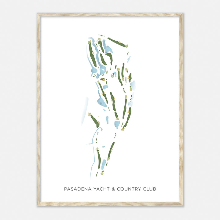 Print of Pasadena Yacht & Country Club Modern Map