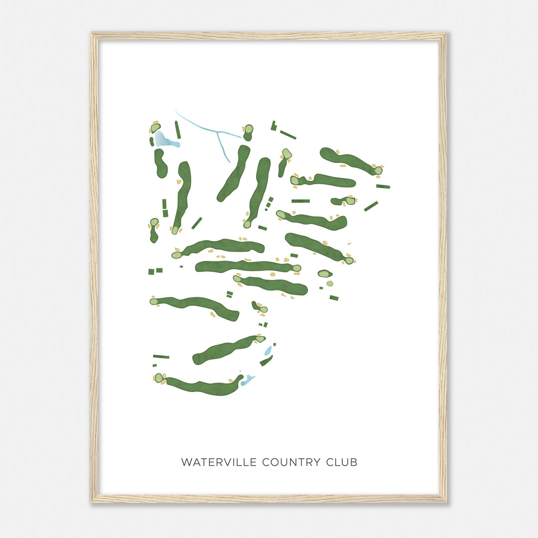 Print of Waterville Country Club Modern Map