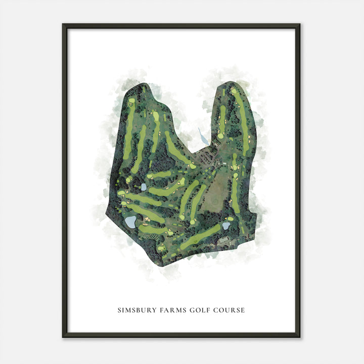Print of Simsbury Farms Golf Course Classic Map