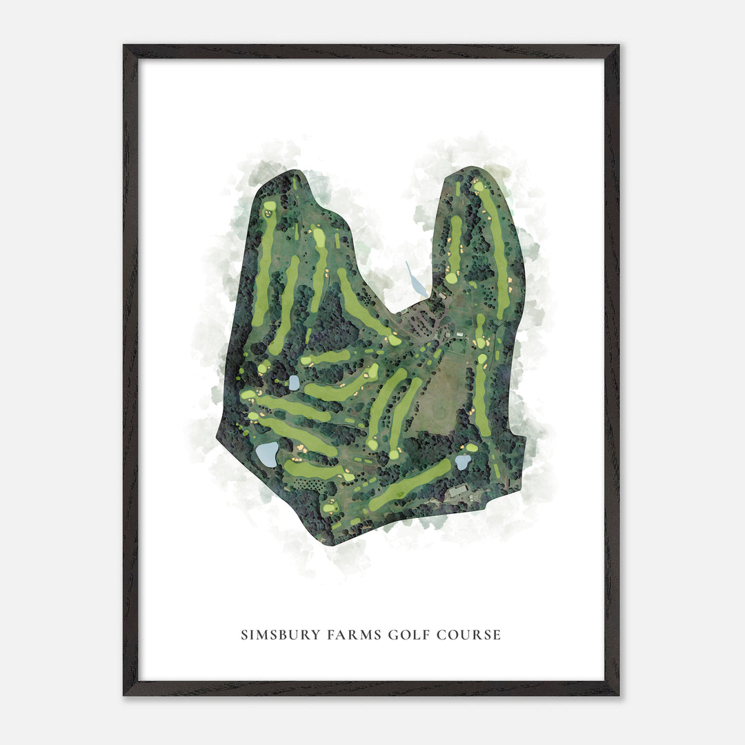 Print of Simsbury Farms Golf Course Classic Map