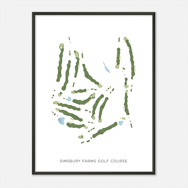 Print of Simsbury Farms Golf Course Modern Map