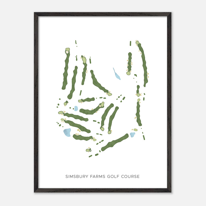 Print of Simsbury Farms Golf Course Modern Map