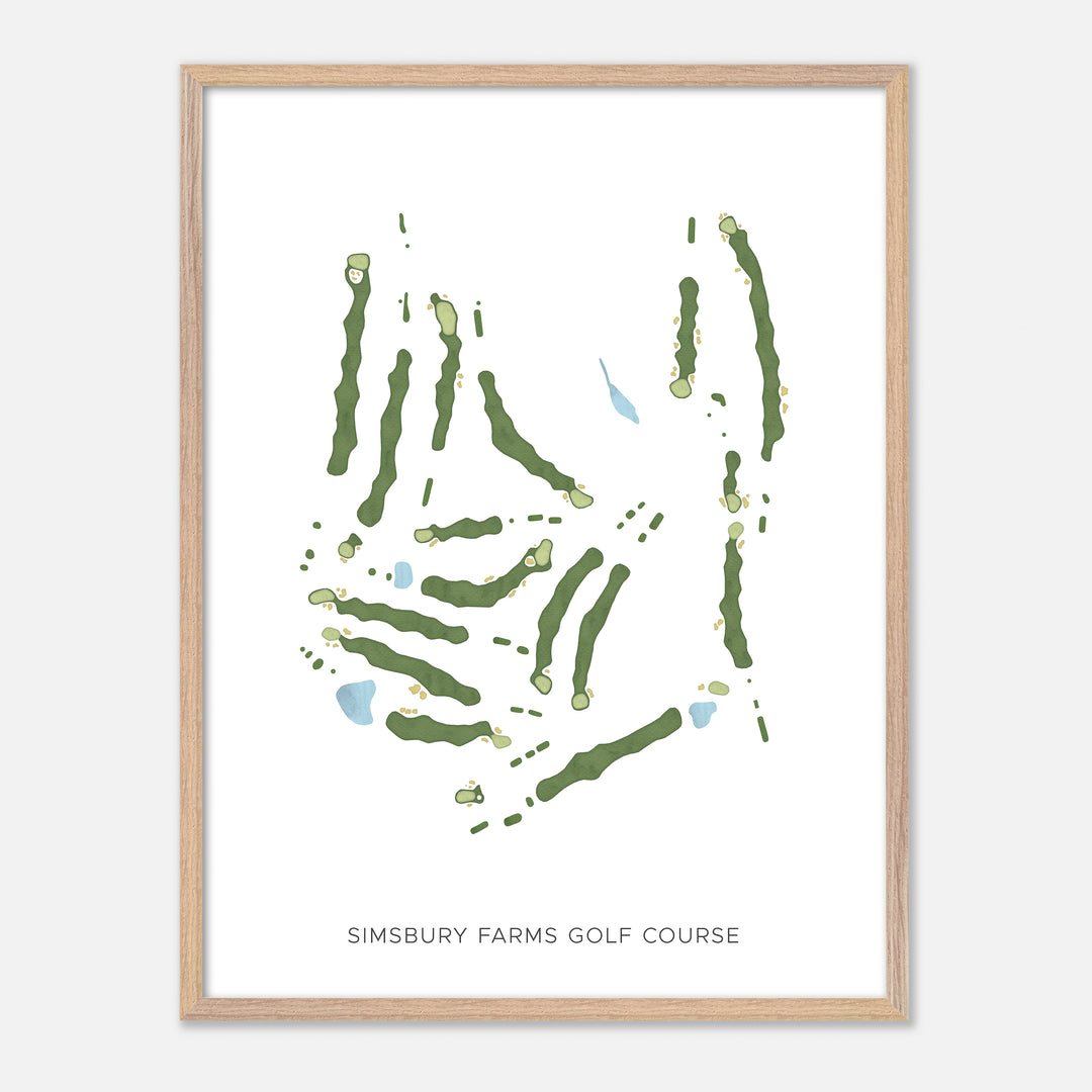 Print of Simsbury Farms Golf Course Modern Map