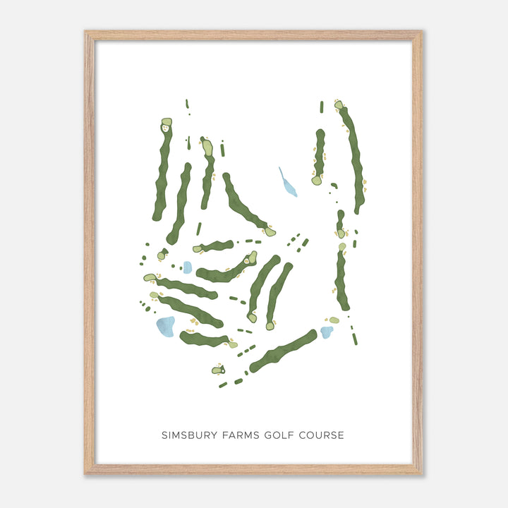 Print of Simsbury Farms Golf Course Modern Map
