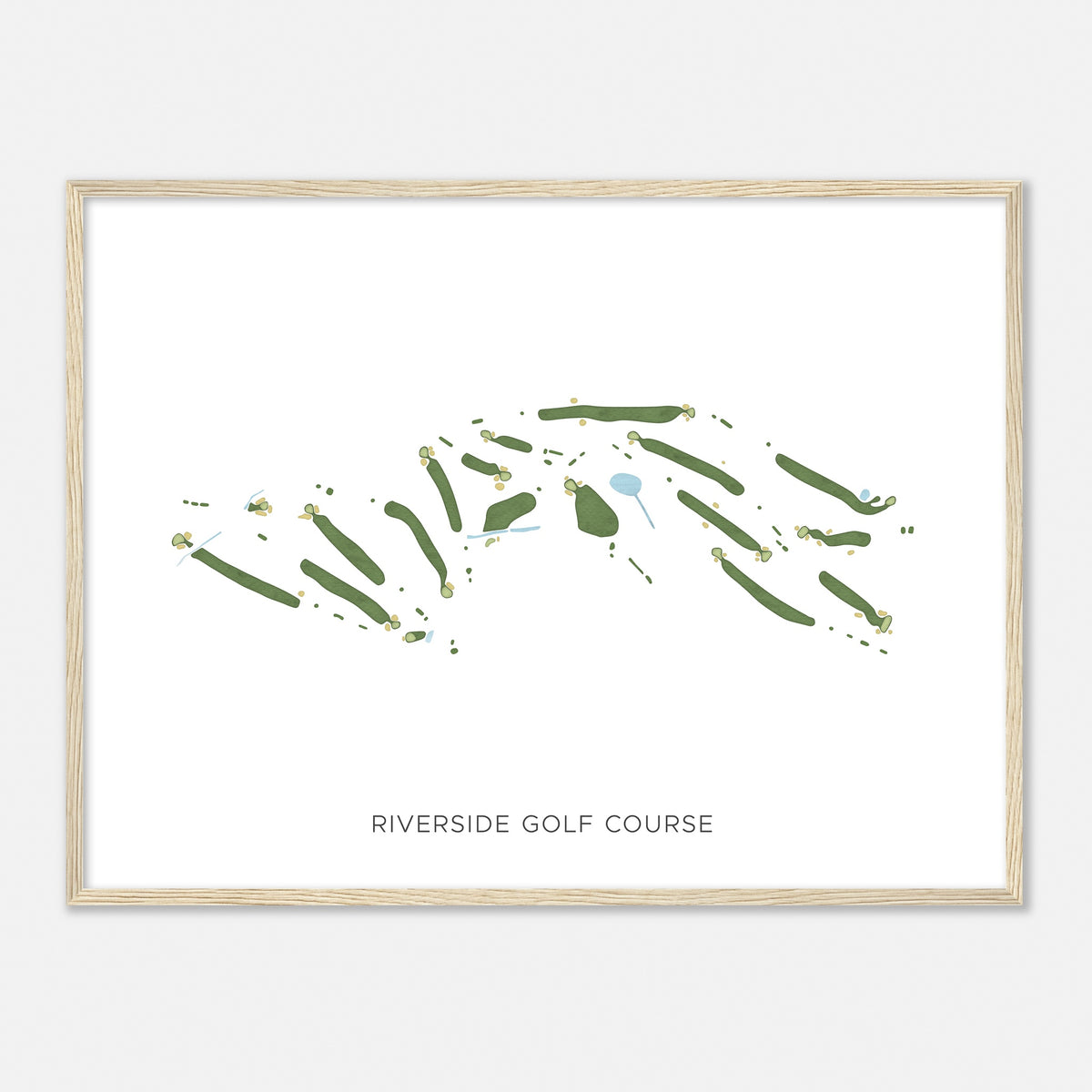 Print of Riverside Golf Course Modern Map