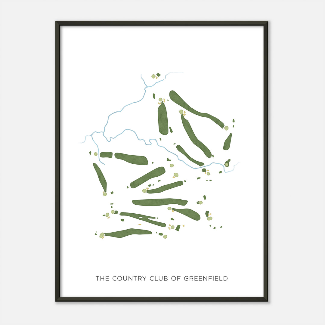 Print of The Country Club Of Greenfield Modern Map