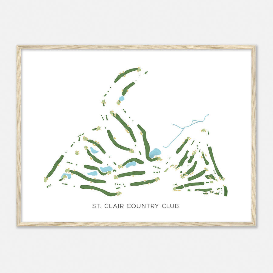 Print of St. Clair Country Club Modern Map