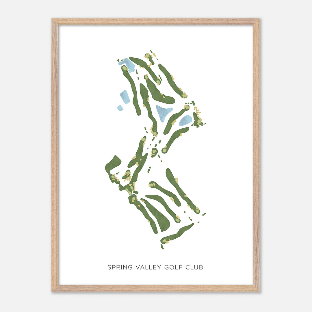 Print of Spring Valley Golf Club Modern Map