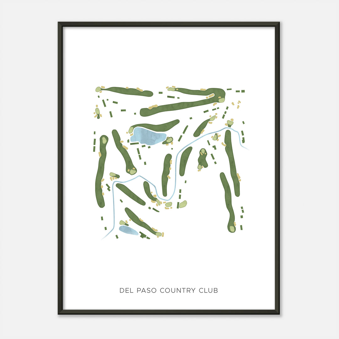 Print of Del Paso Country Club Modern Map