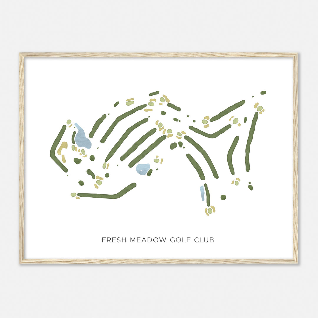 Print of Fresh Meadow Golf Club Modern Map