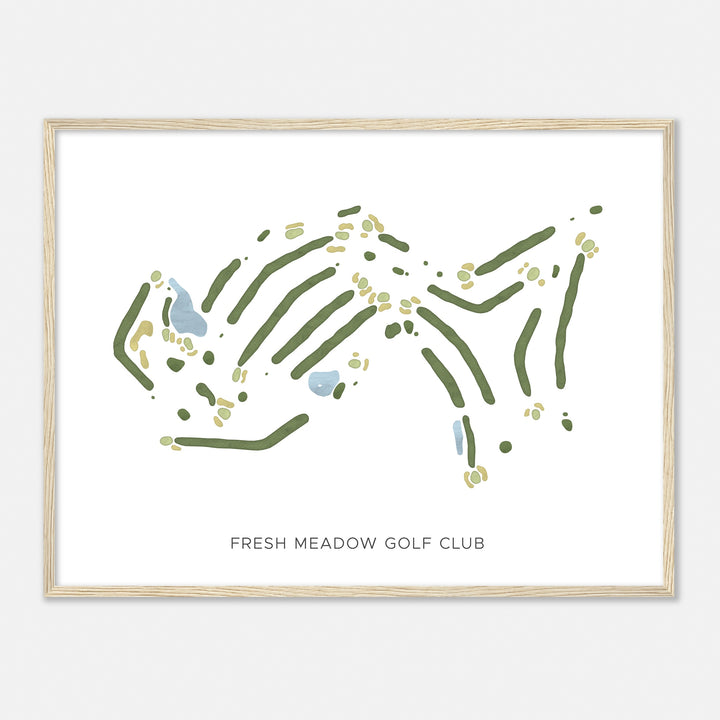 Print of Fresh Meadow Golf Club Modern Map