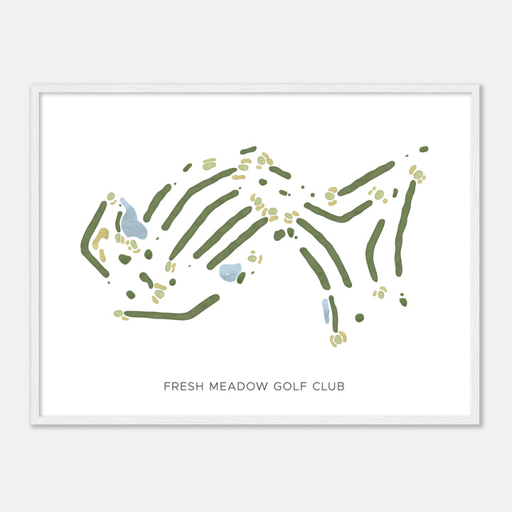 Print of Fresh Meadow Golf Club Modern Map