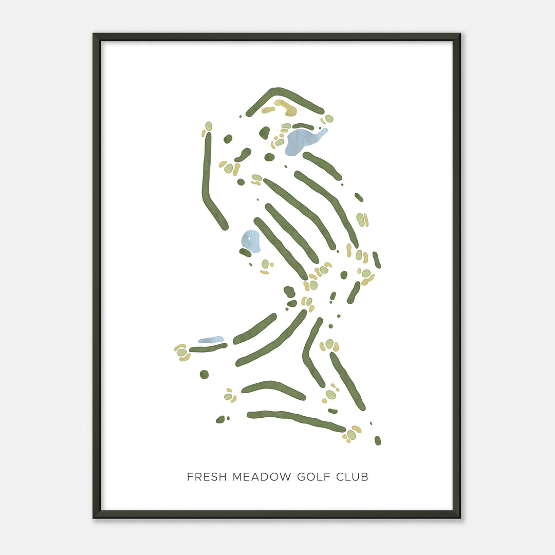 Print of Fresh Meadow Golf Club Modern Map