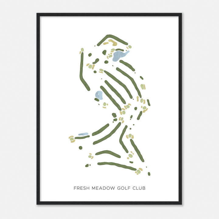 Print of Fresh Meadow Golf Club Modern Map