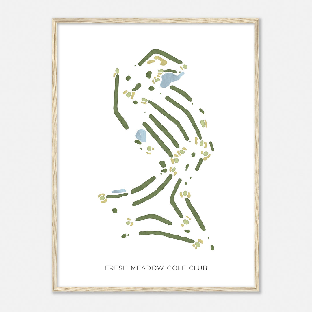 Print of Fresh Meadow Golf Club Modern Map
