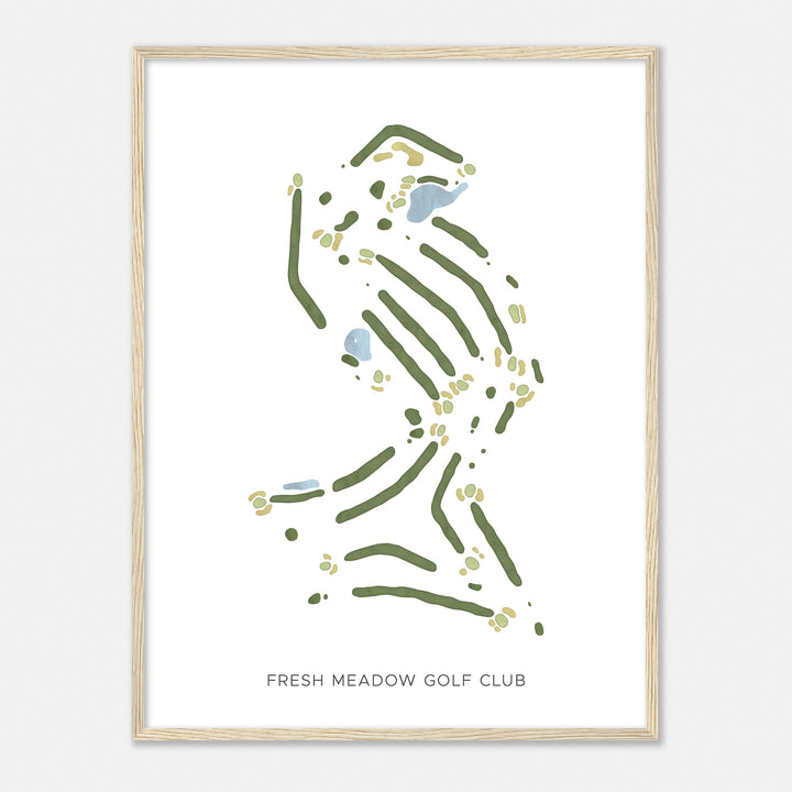 Print of Fresh Meadow Golf Club Modern Map