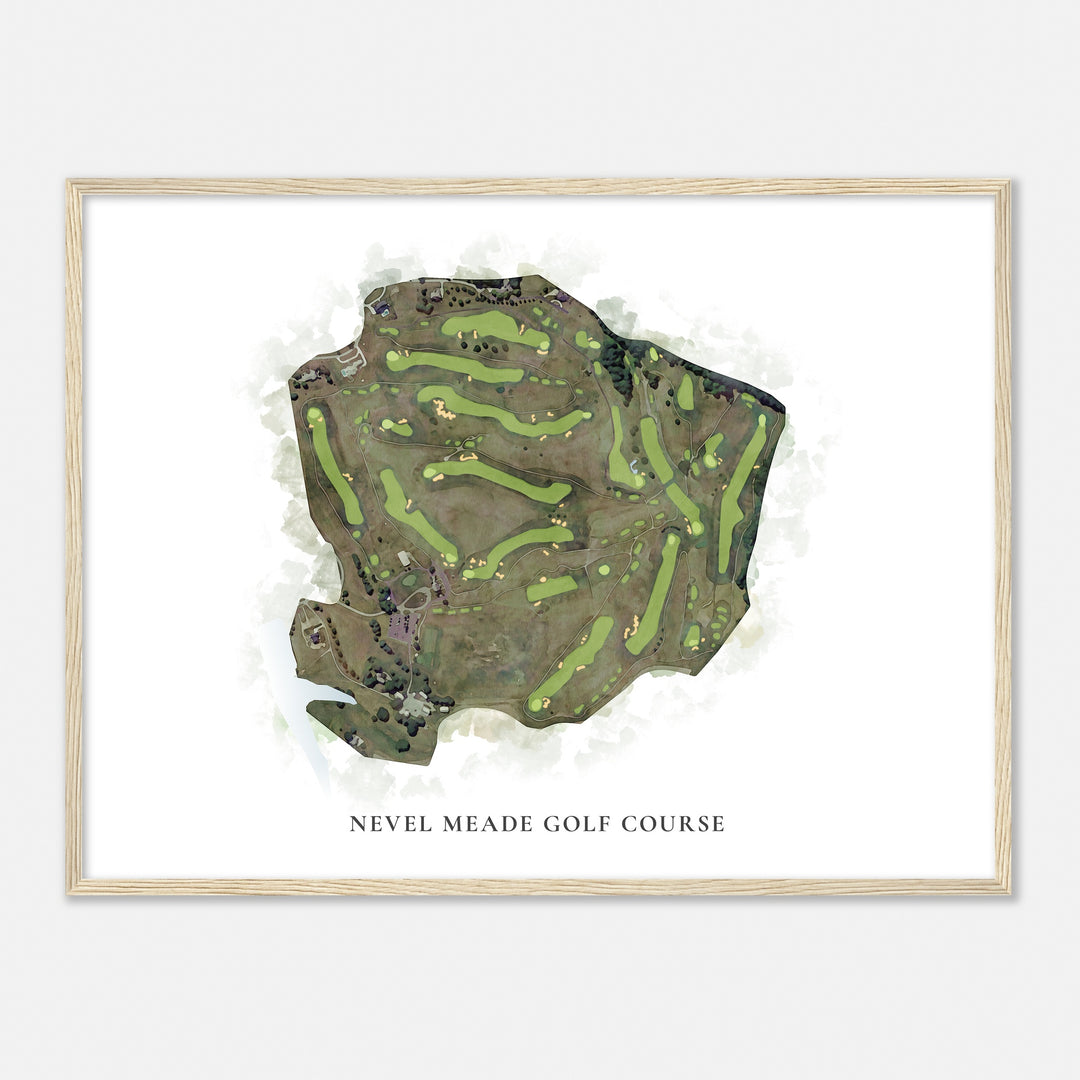 Print of Nevel Meade Golf Course Classic Map