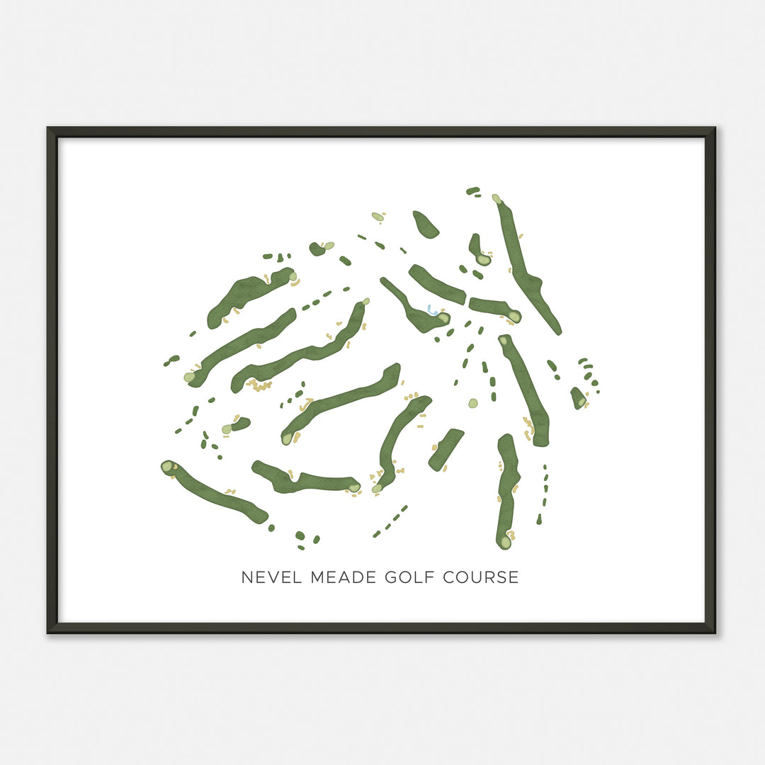 Print of Nevel Meade Golf Course Modern Map