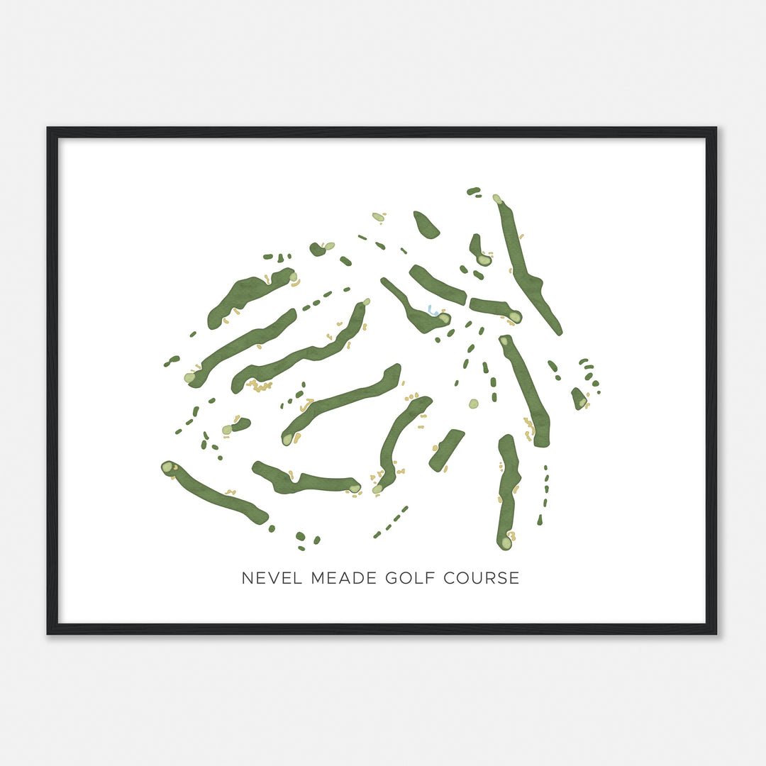 Print of Nevel Meade Golf Course Modern Map