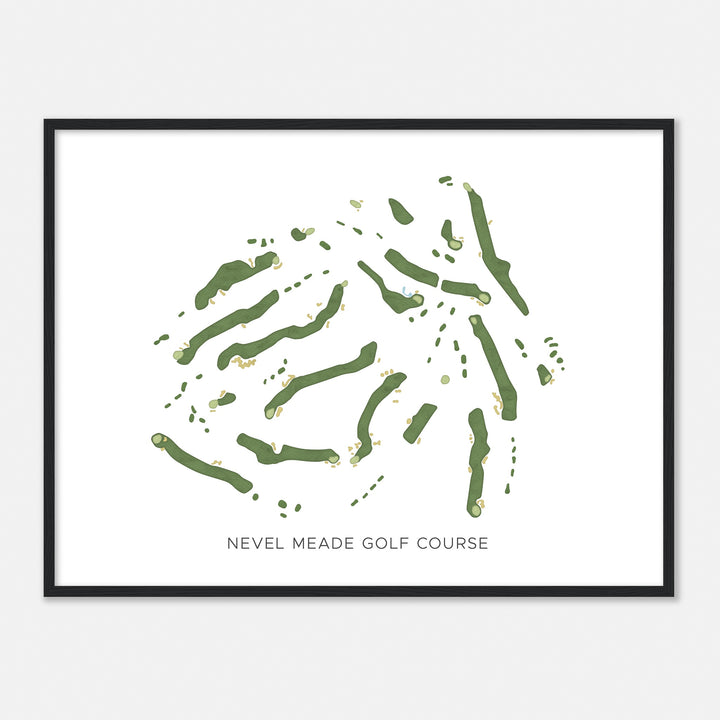 Print of Nevel Meade Golf Course Modern Map