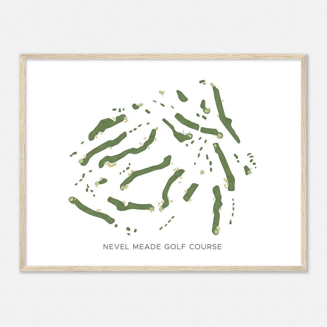 Print of Nevel Meade Golf Course Modern Map