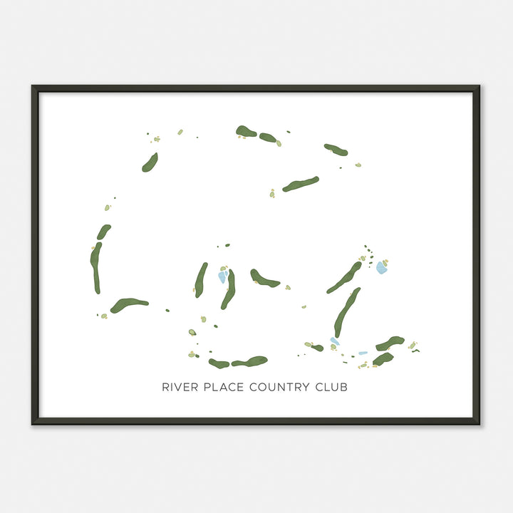 Print of River Place Country Club Modern Map