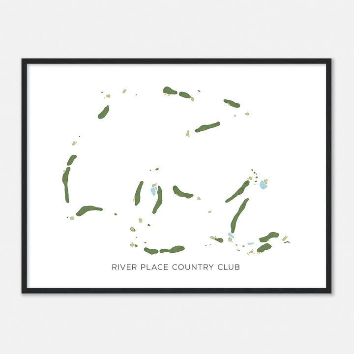 Print of River Place Country Club Modern Map