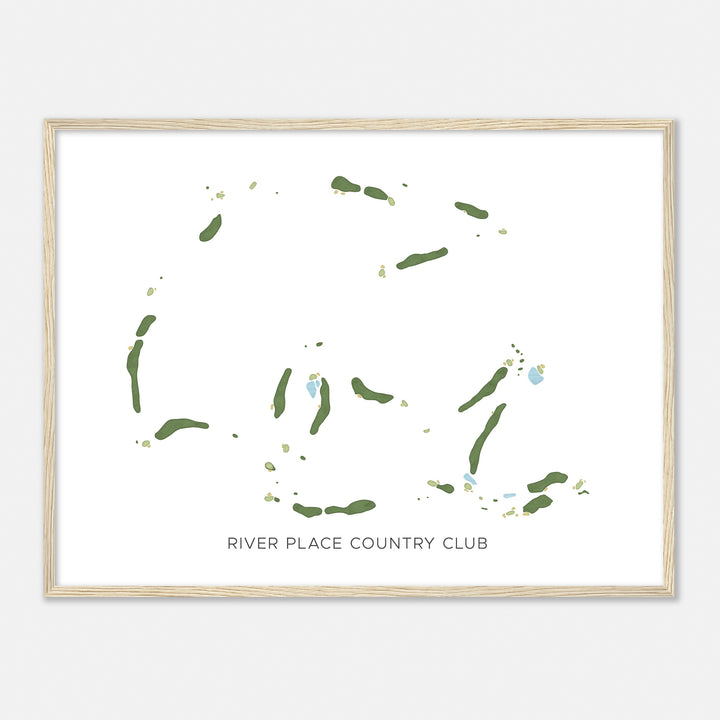 Print of River Place Country Club Modern Map