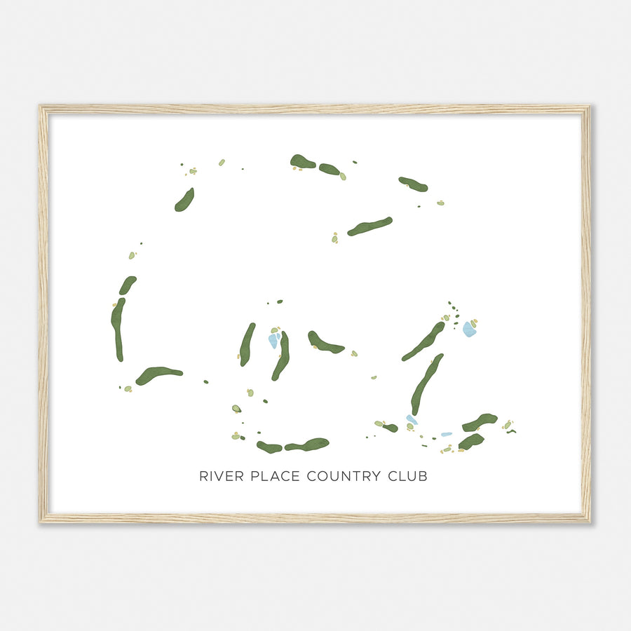 Print of River Place Country Club Modern Map